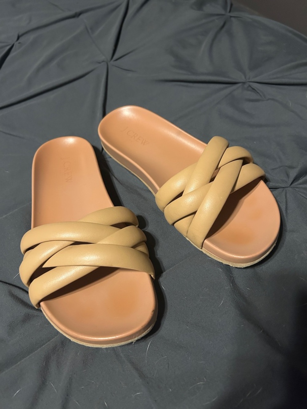 J. Crew Braided Slide Sandals in Beige